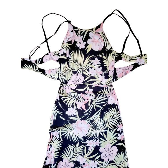 NWT For Love And Lemons Black and Pink Floral Maxi Dress - Picture 6 of 9